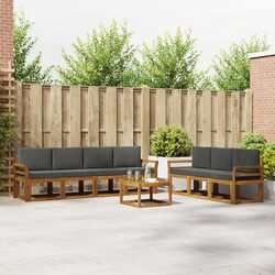8-Piece Modular Outdoor Sofa Set with Acacia Wood