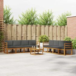9 Piece Outdoor Sectional Sofa Set with Cushions