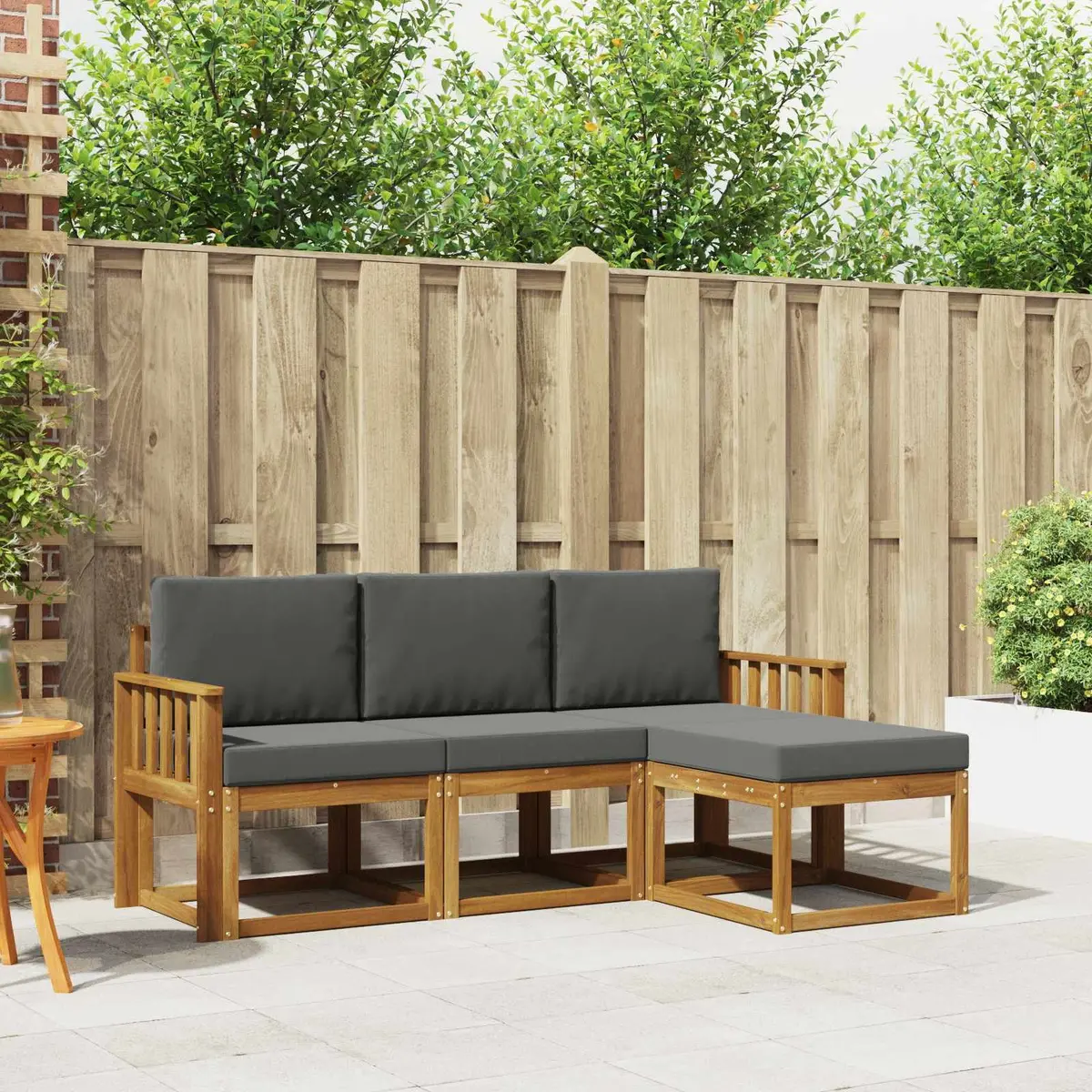 4 Piece Modern Outdoor Sofa Set with Cushions