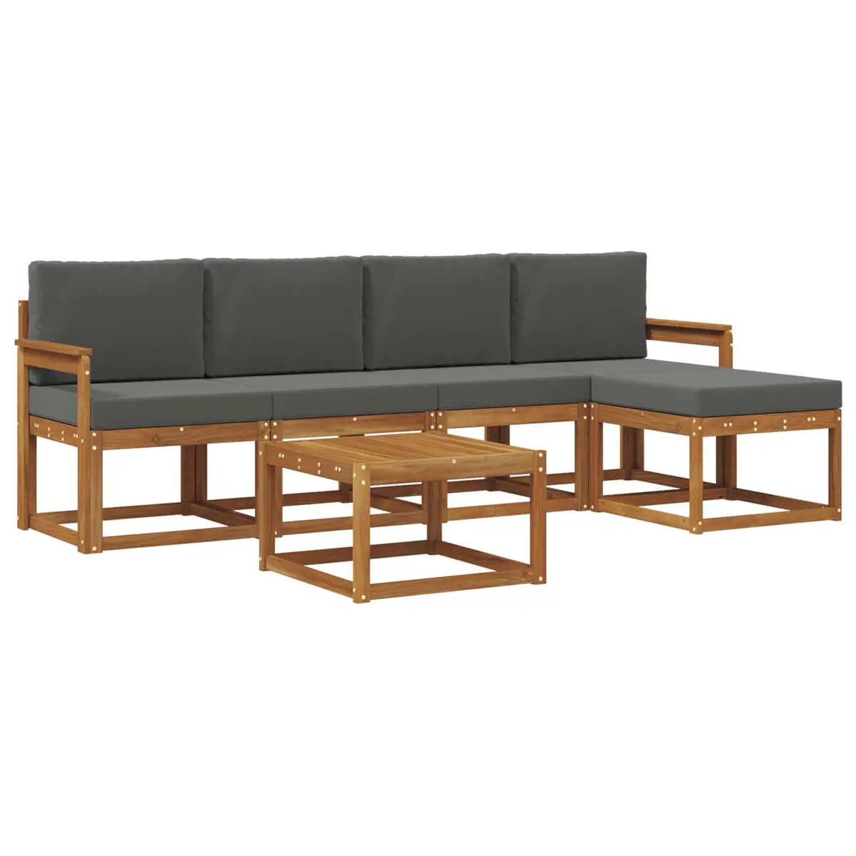 Outdoor Sectional Sofa Set 6 Pieces Garden Patio Furniture with Cushions