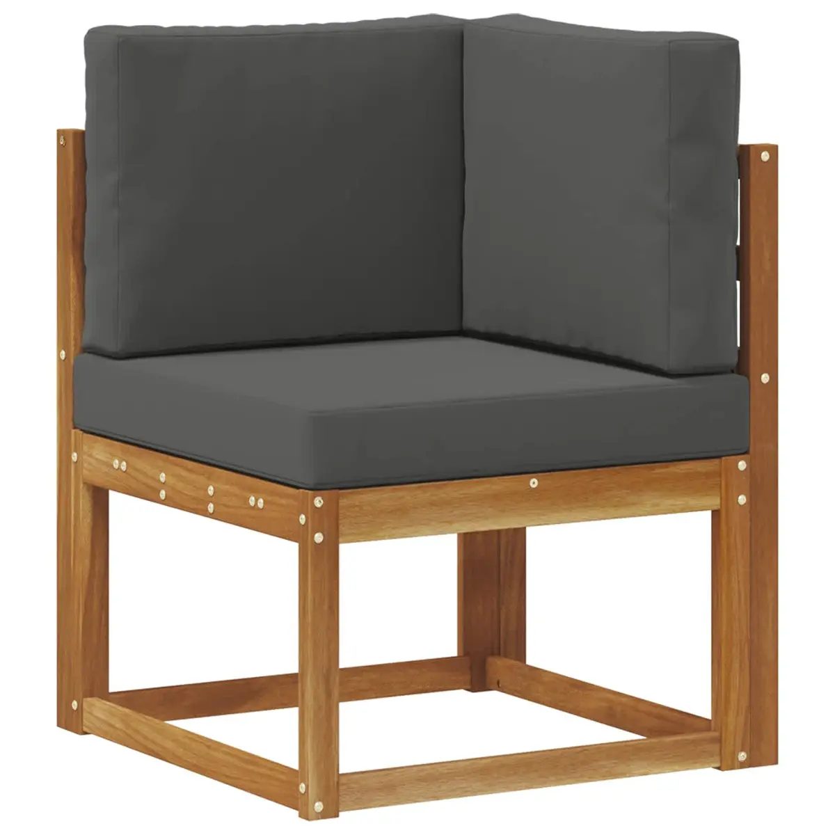 Outdoor Sofa Set Modern 6 Piece Brown Acacia Wood