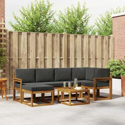 7 Piece Modular Outdoor Sofa Set with Cushions