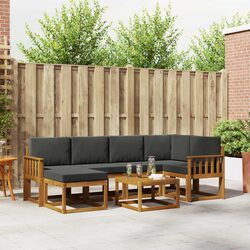 7-Piece Modular Outdoor Sofa Set with Cushions