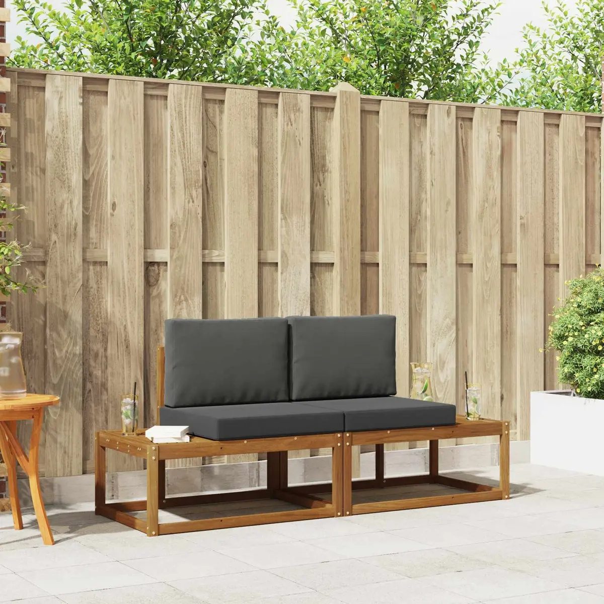 Beige Outdoor Sofa Set 2-Piece for Garden and Patio