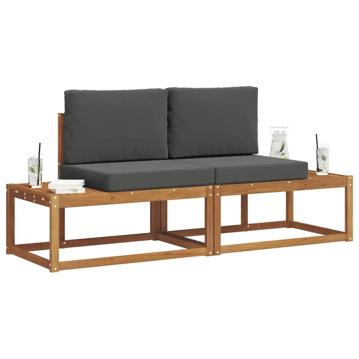 Beige Outdoor Sofa Set 2-Piece for Garden and Patio