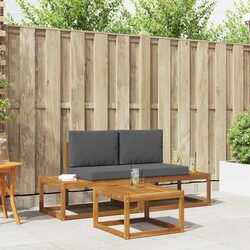 3-Piece Outdoor Sofa Set in Brown Acacia Wood