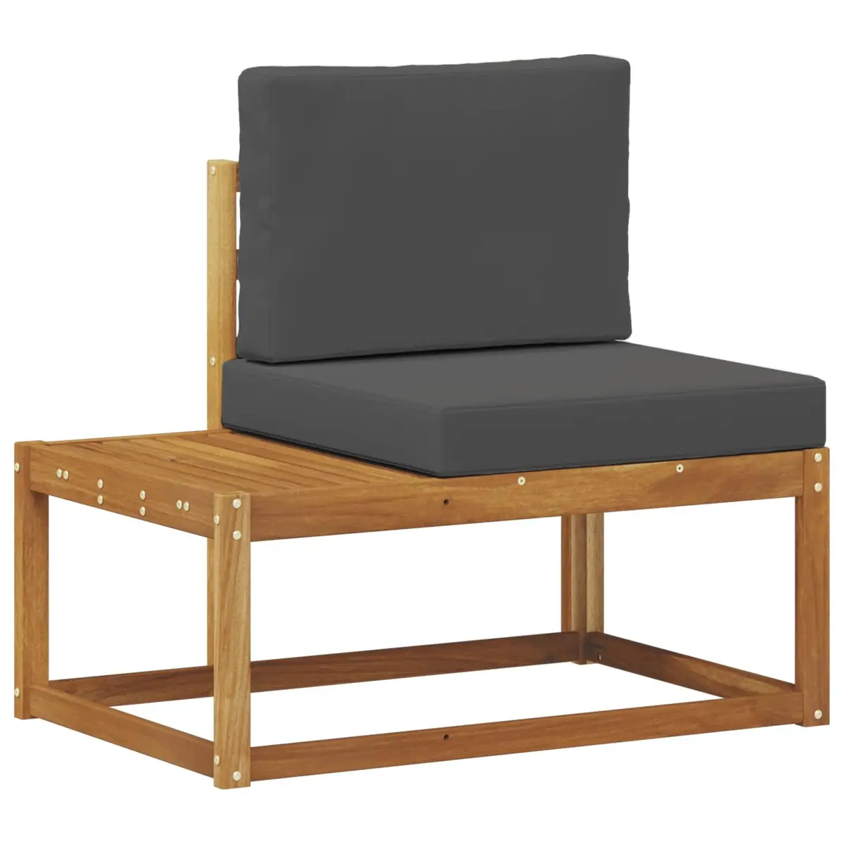 Outdoor Sofa Set Brown Acacia Wood 3 Piece Patio Lounge Furniture