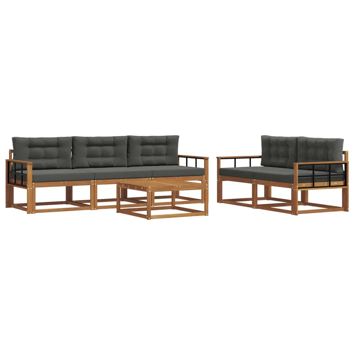 Outdoor Sectional Sofa Set 6 pcs Garden Patio Furniture Modular Lounge Seating