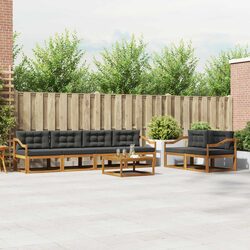 7-Piece Outdoor Sectional Sofa Set with Cushions