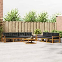 8-Piece Modular Outdoor Sectional Sofa Set Natural