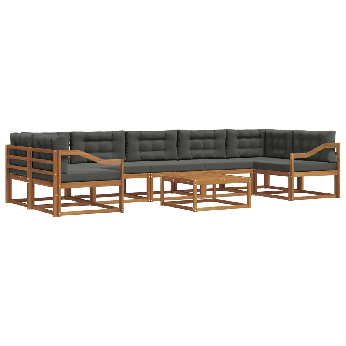 Outdoor Sectional Sofa Set Modular Modern 8 Pieces Solid Acacia Wood
