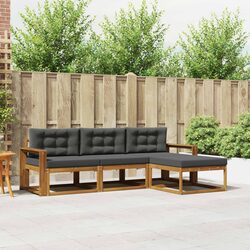 4-Piece Modular Outdoor Sectional Sofa Set with Cushions