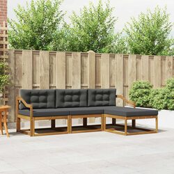 4-Piece Modular Outdoor Sectional Sofa Set in Brown