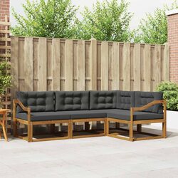 Cozy 4-Piece Outdoor Sectional Sofa Set with Cushions