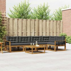 6 Piece Modular Outdoor Sectional Sofa Set in Brown