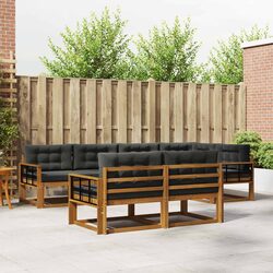 7-Piece Modular Outdoor Sectional Sofa Set in Brown