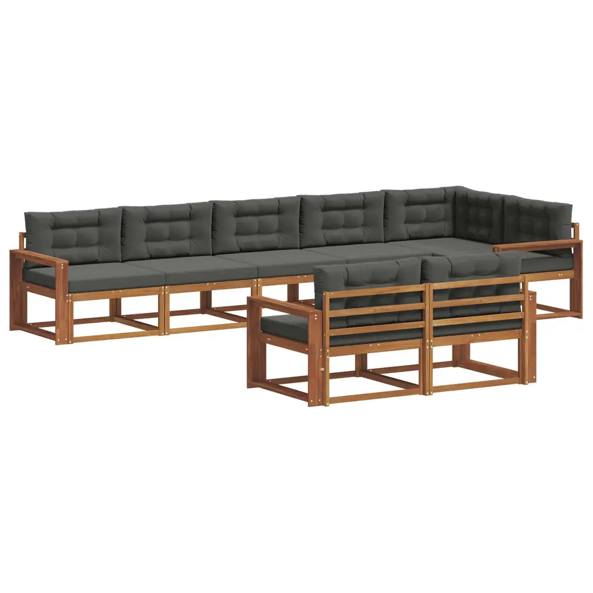 Outdoor Sectional Sofa Set Modular 8 Piece Acacia Wood