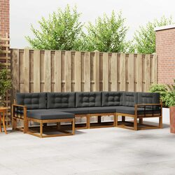 6-Piece Acacia Wood Outdoor Sofa Set for Relaxation