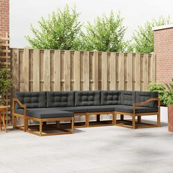 6-Piece Acacia Wood Outdoor Sofa Set for Patio