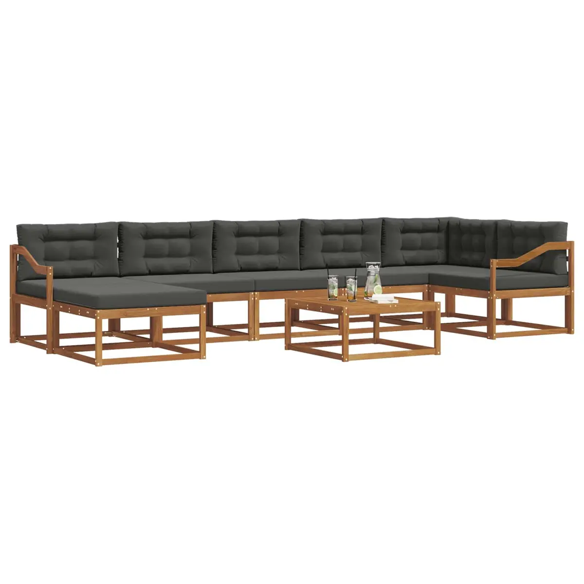 Outdoor Sectional Sofa Set 8 Pieces Garden Patio Furniture Lounge Armrests