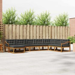 8-Piece Brown Outdoor Sectional Sofa Set with Cushions
