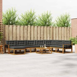 9-Piece Outdoor Sectional Sofa Set with Cushions