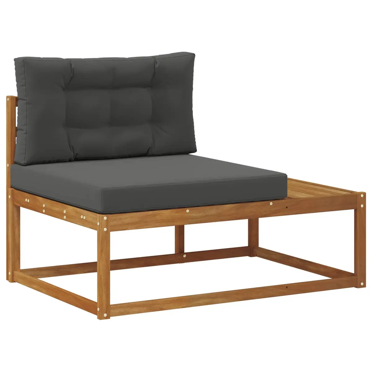 Outdoor Sectional Sofa Set Garden Furniture Brown Wood Lounge Seating for Patio