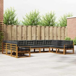 9-Piece Outdoor Sectional Sofa Set with Cushions