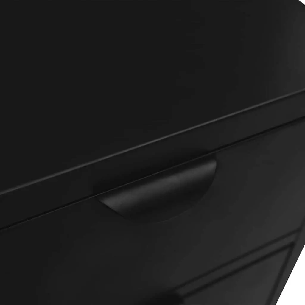 Sideboard Black Storage Cabinet Steel Glass 75x35x70 cm Adjustable Shelf Drawers