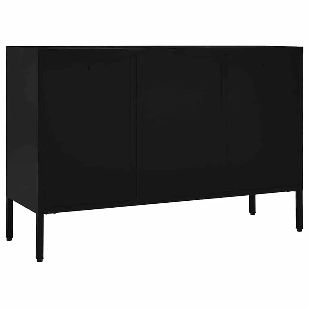 Black Sideboard 105x35x70 cm Storage Cabinet with Glass Drawers