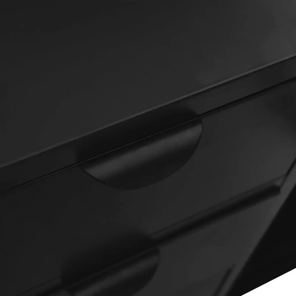 Black Sideboard 105x35x70 cm Storage Cabinet with Glass Drawers