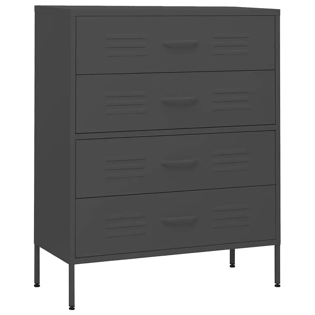 Steel Frame Chest of Drawers Anthracite 80cm Width 35cm Depth 1015cm Height
