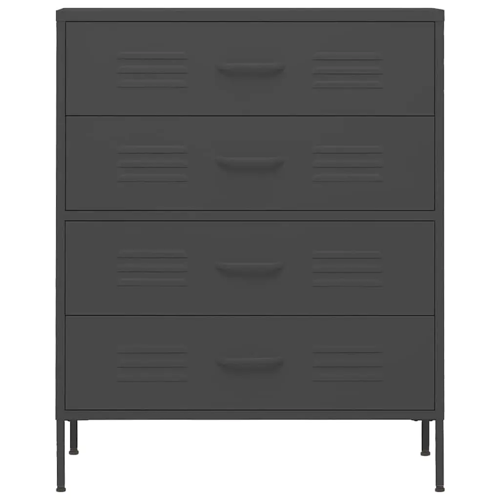 Steel Frame Chest of Drawers Anthracite 80cm Width 35cm Depth 1015cm Height
