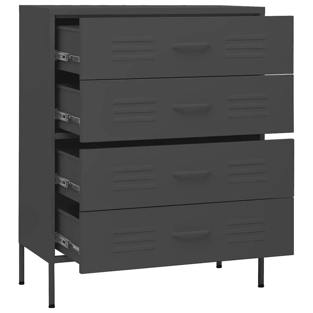 Steel Frame Chest of Drawers Anthracite 80cm Width 35cm Depth 1015cm Height