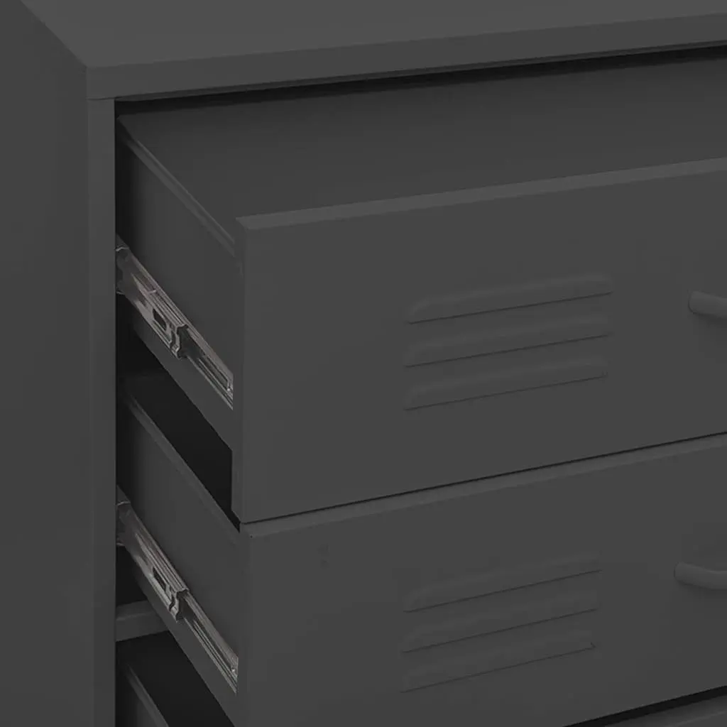 Steel Frame Chest of Drawers Anthracite 80cm Width 35cm Depth 1015cm Height