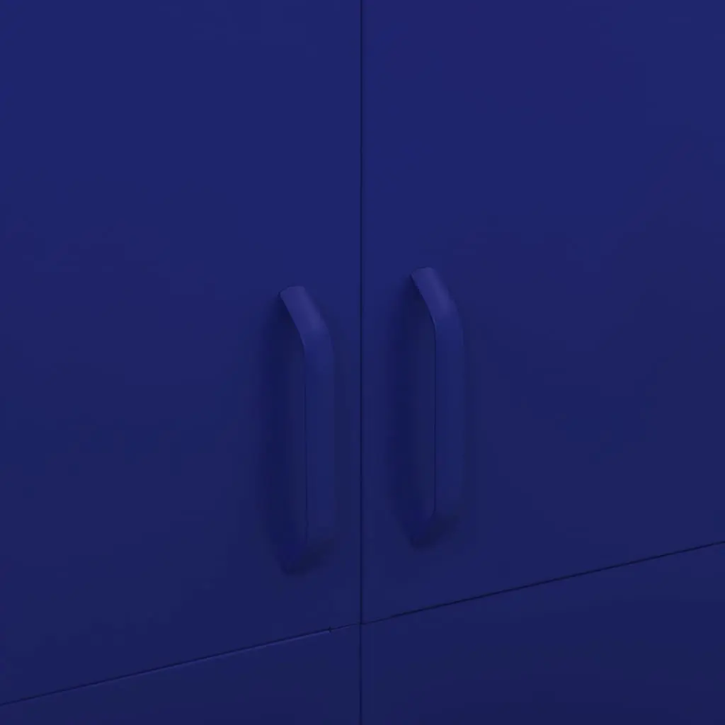 Wardrobe Cabinet Blue Steel 90W x 50D x 180H cm Storage Cupboard with 4 Shelves and Hanging Rod