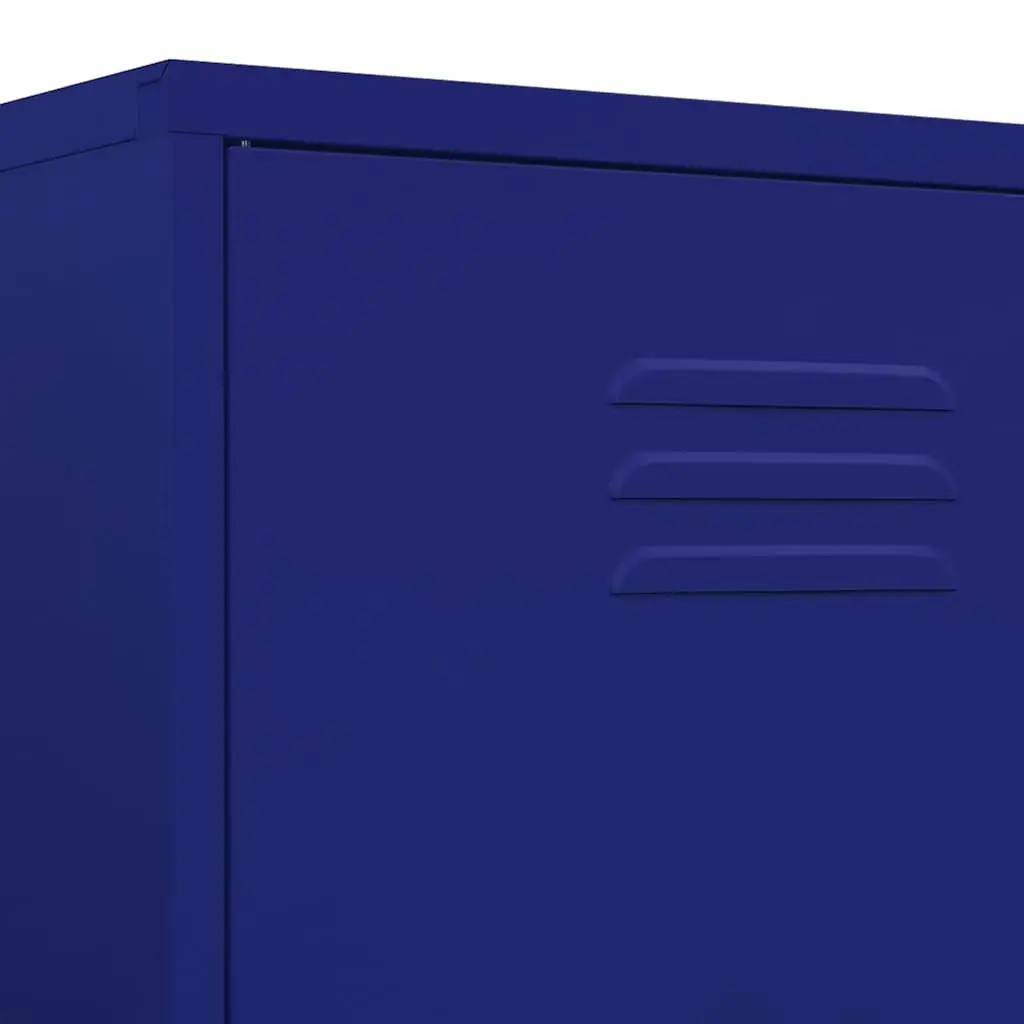 Wardrobe Cabinet Blue Steel 90W x 50D x 180H cm Storage Cupboard with 4 Shelves and Hanging Rod