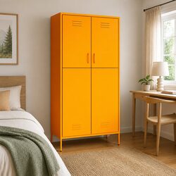 Yellow Steel Wardrobe Cabinet for Organised Living
