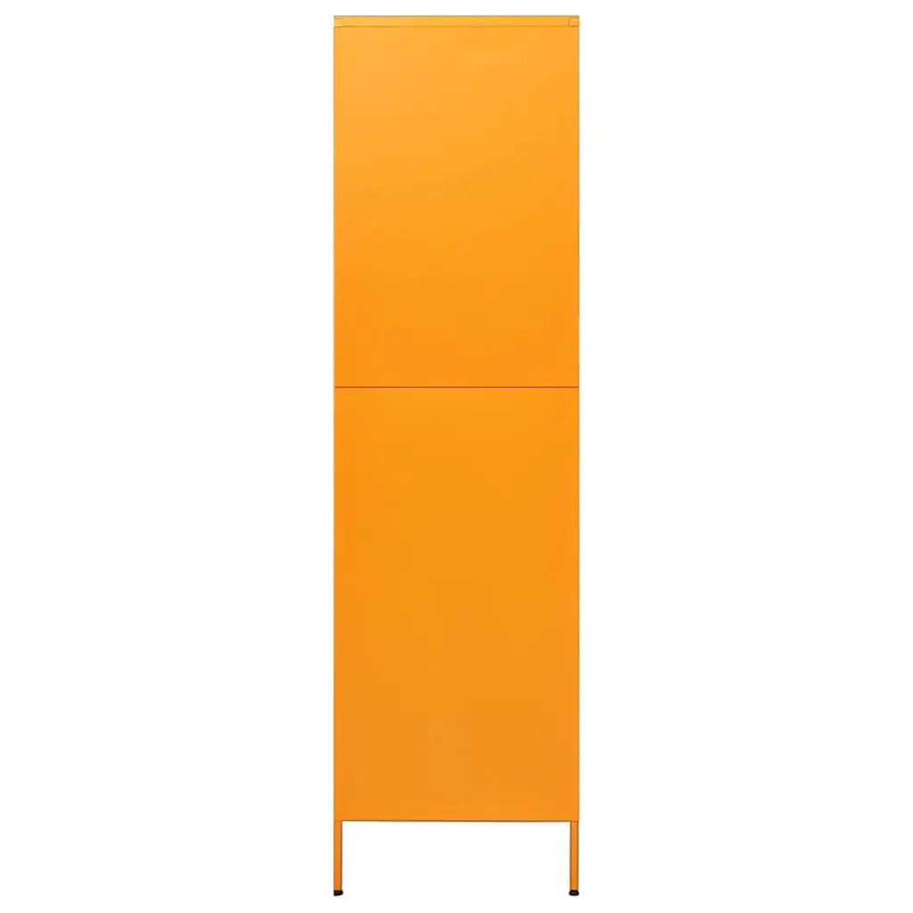 Steel Wardrobe Cabinet Yellow 90cm x 50cm x 180cm with Adjustable Shelves and Hanging Rod