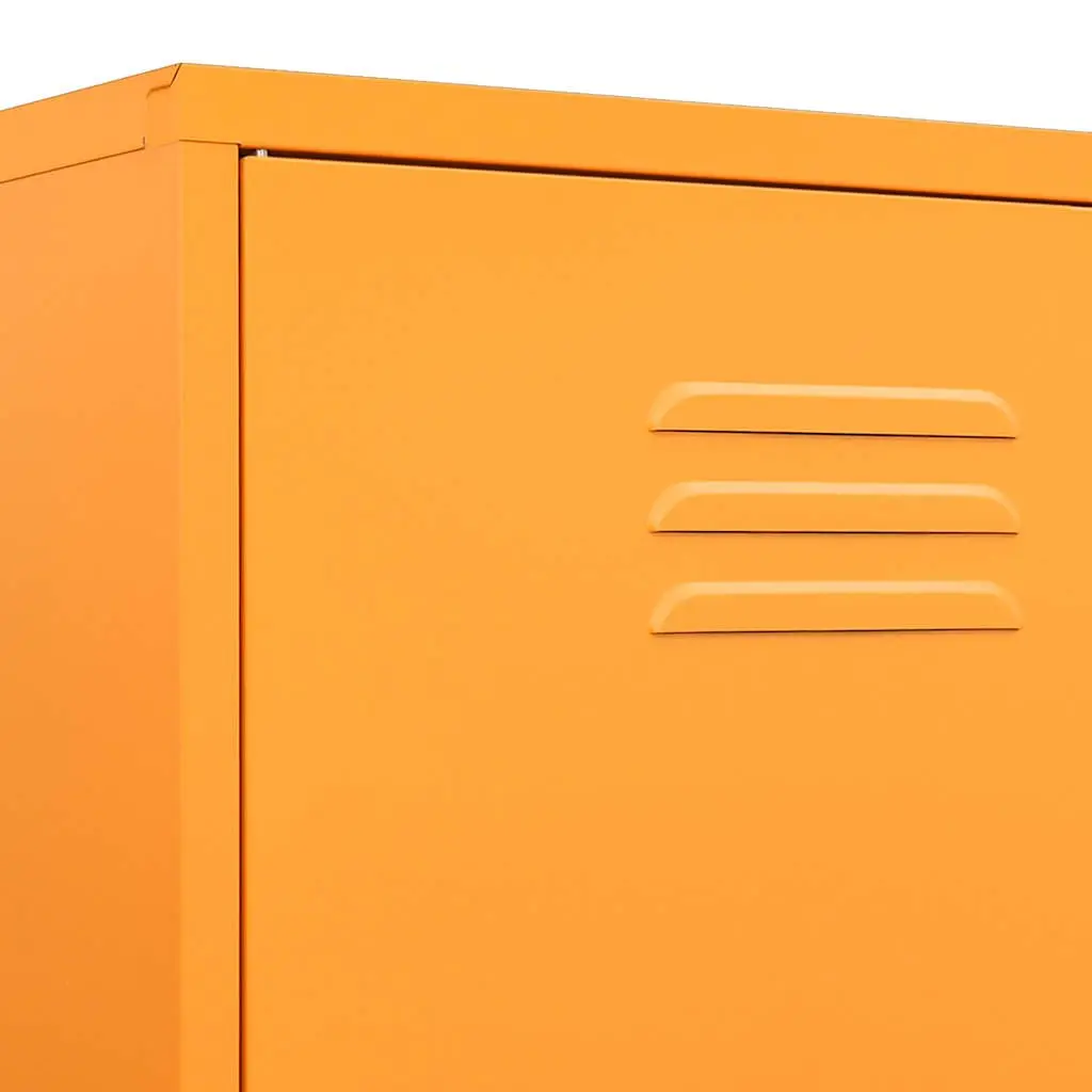 Steel Wardrobe Cabinet Yellow 90cm x 50cm x 180cm with Adjustable Shelves and Hanging Rod