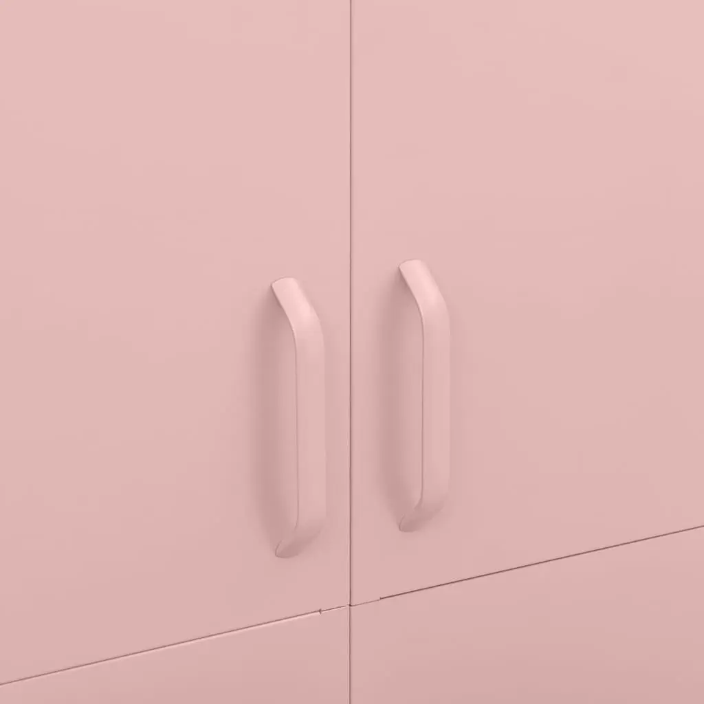 Wardrobe Cabinet Pink 90x50x180cm Steel Storage Cupboard Adjustable Shelves