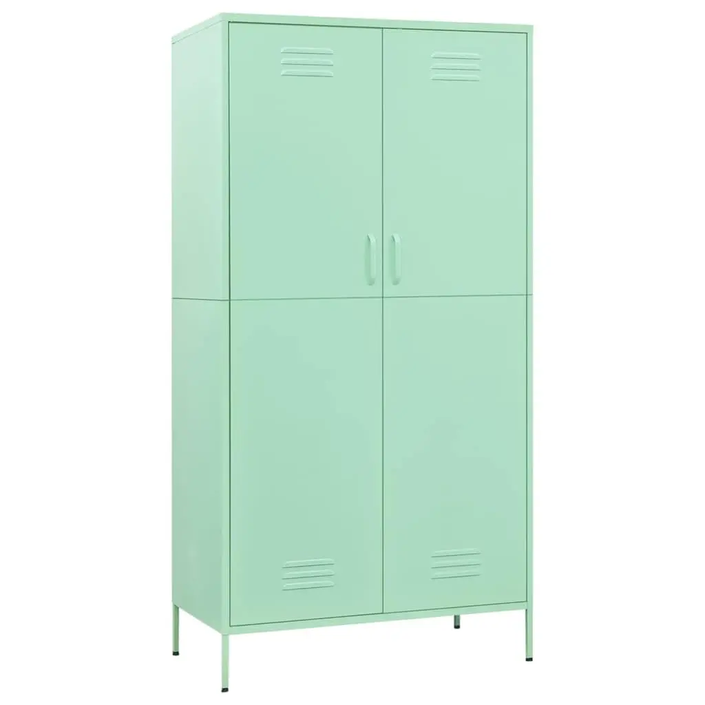 Wardrobe Cabinet Green 90x50x180cm Steel Storage Cupboard Clothing Organiser