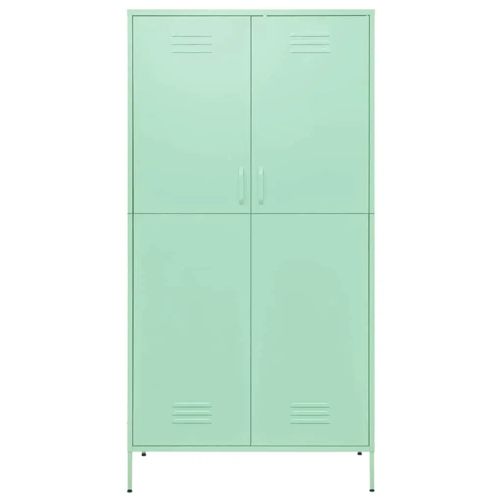 Wardrobe Cabinet Green 90x50x180cm Steel Storage Cupboard Clothing Organiser