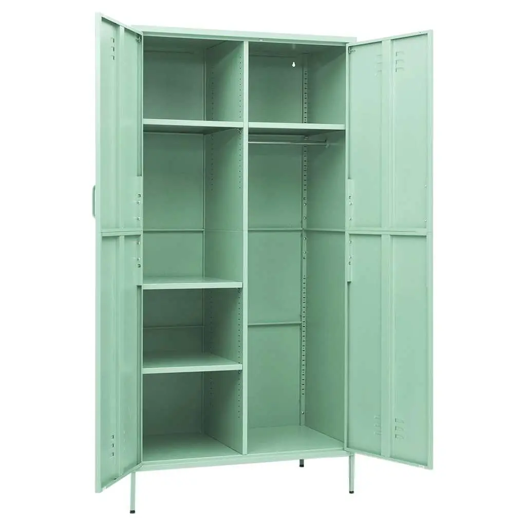 Wardrobe Cabinet Green 90x50x180cm Steel Storage Cupboard Clothing Organiser