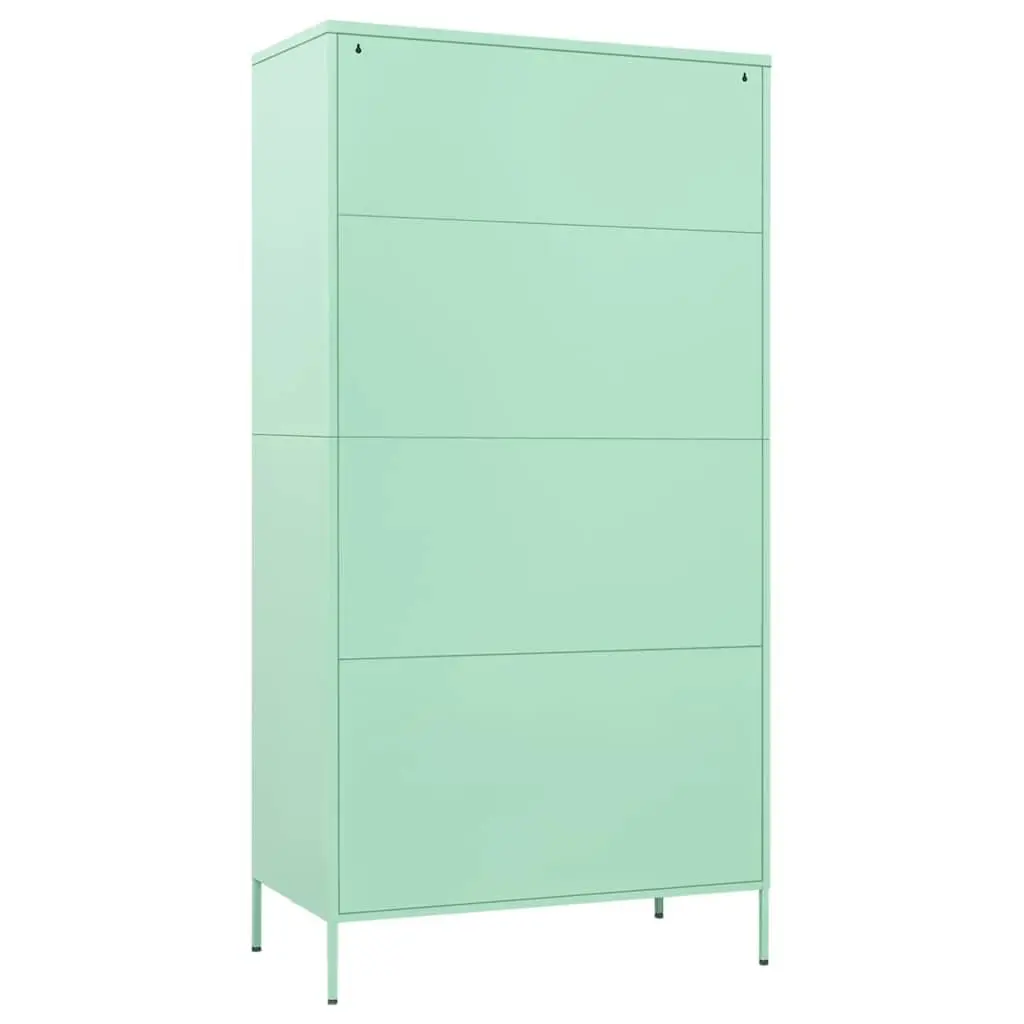 Wardrobe Cabinet Green 90x50x180cm Steel Storage Cupboard Clothing Organiser