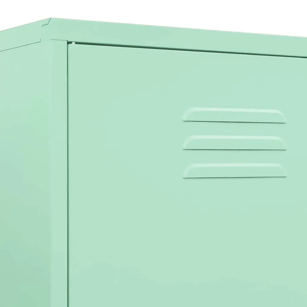 Wardrobe Cabinet Green 90x50x180cm Steel Storage Cupboard Clothing Organiser