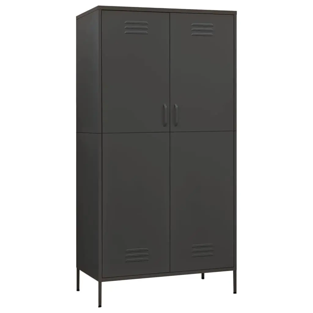 Wardrobe Anthracite Steel Storage Cabinet 90x50x180 cm
