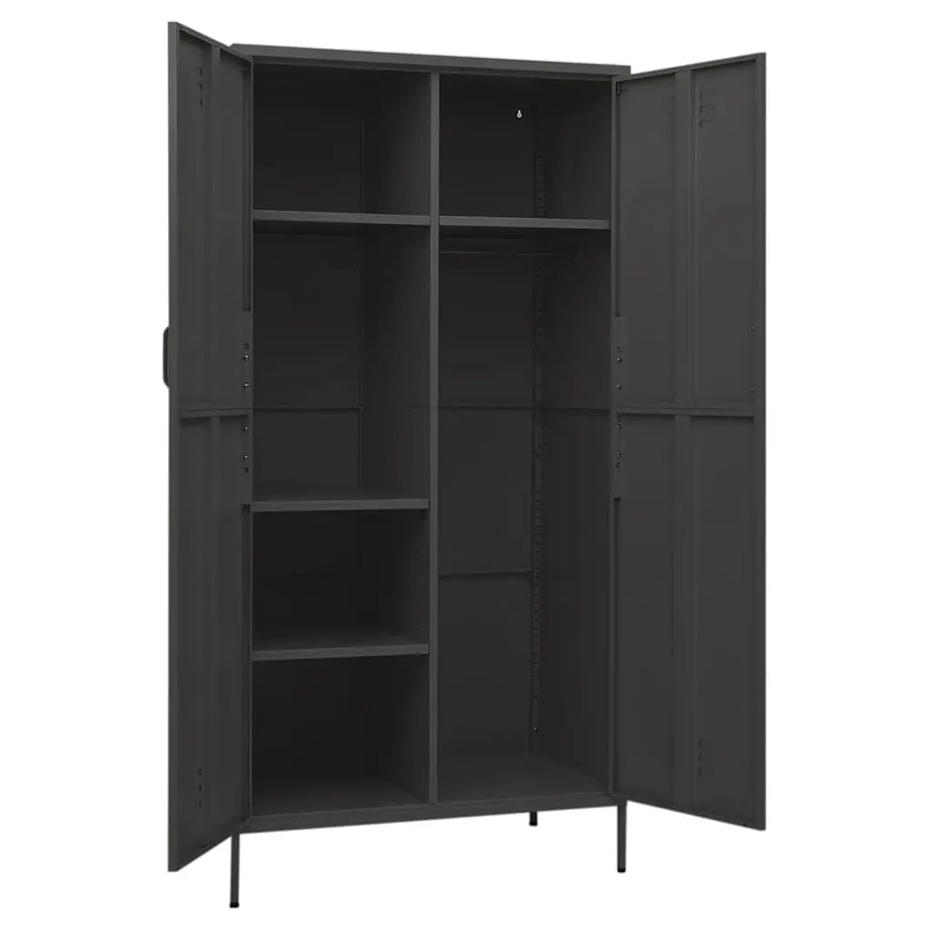 Wardrobe Anthracite Steel Storage Cabinet 90x50x180 cm