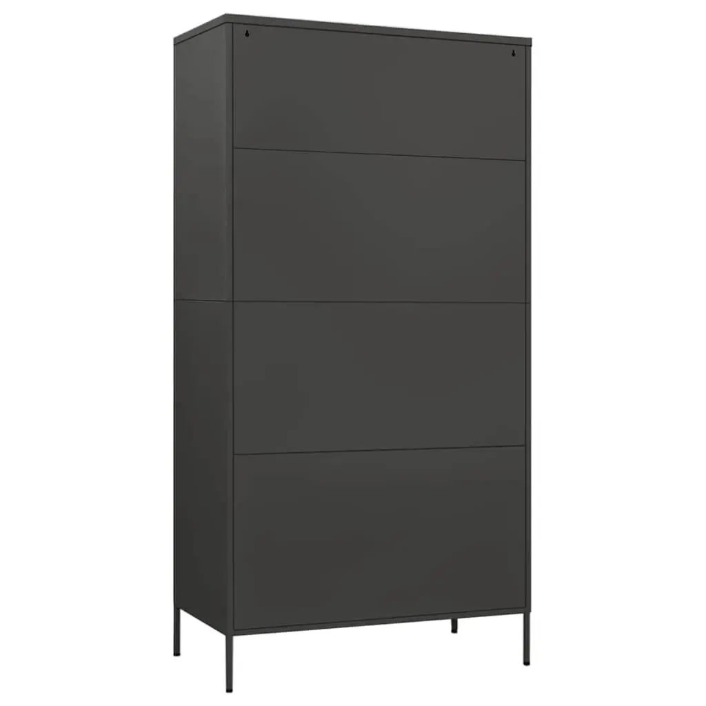 Wardrobe Anthracite Steel Storage Cabinet 90x50x180 cm