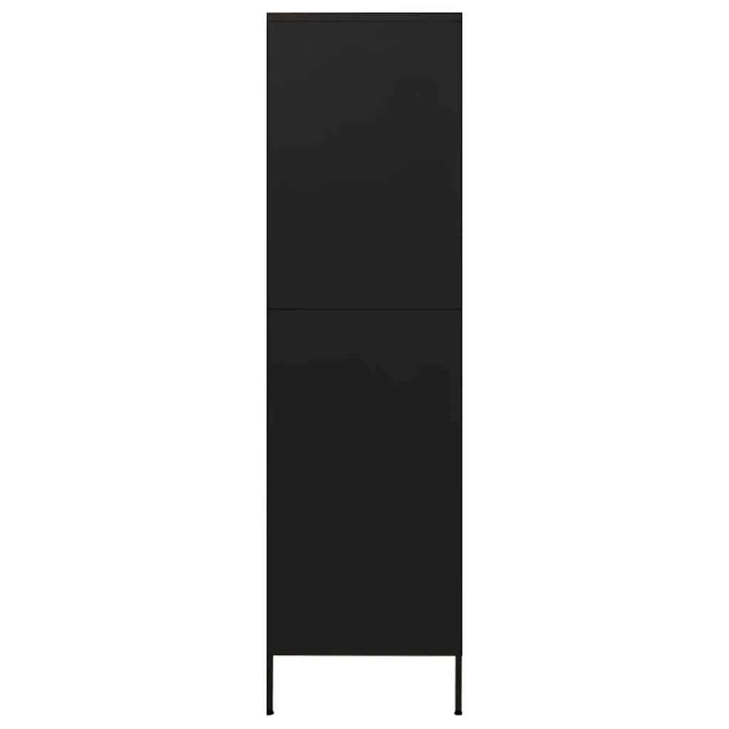 Wardrobe Cabinet Black Steel 90cm x 50cm x 180cm 4 Shelves